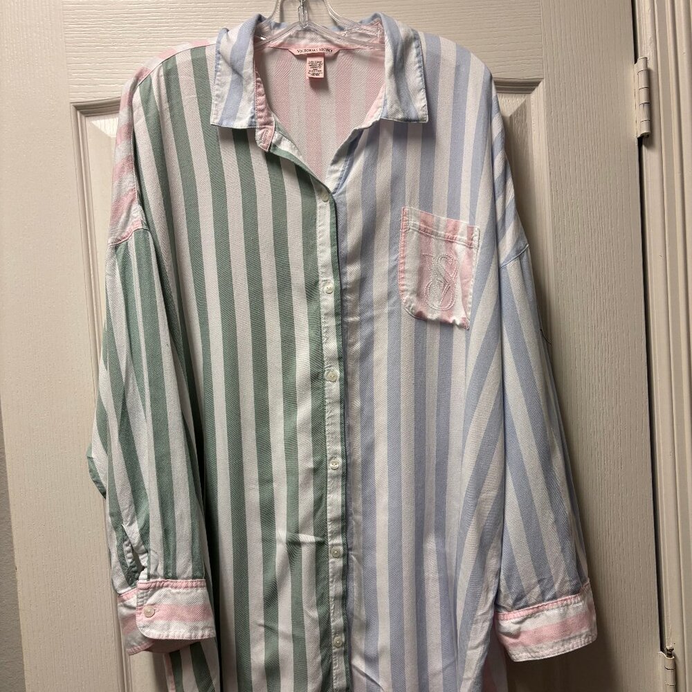 VICTORIA’S SECRET Women's Multi-Color Long Sleeve Pajama Gown, XXL